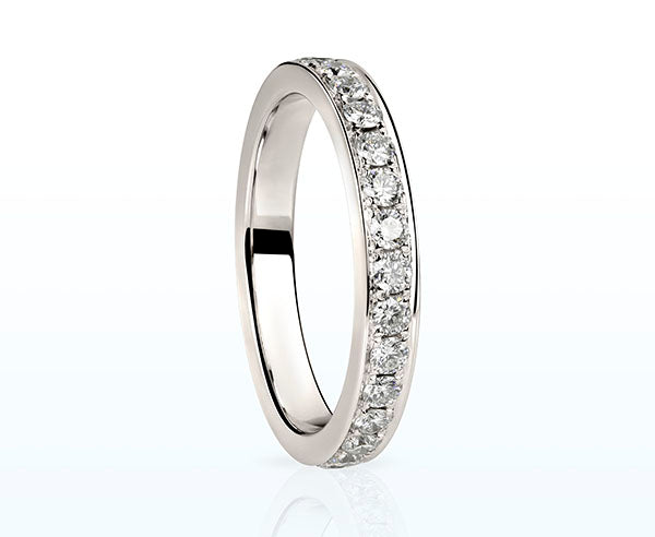 Memory Ring Platin (PT950) 3 mm mit Diamant Brillanten 0,98 ct.