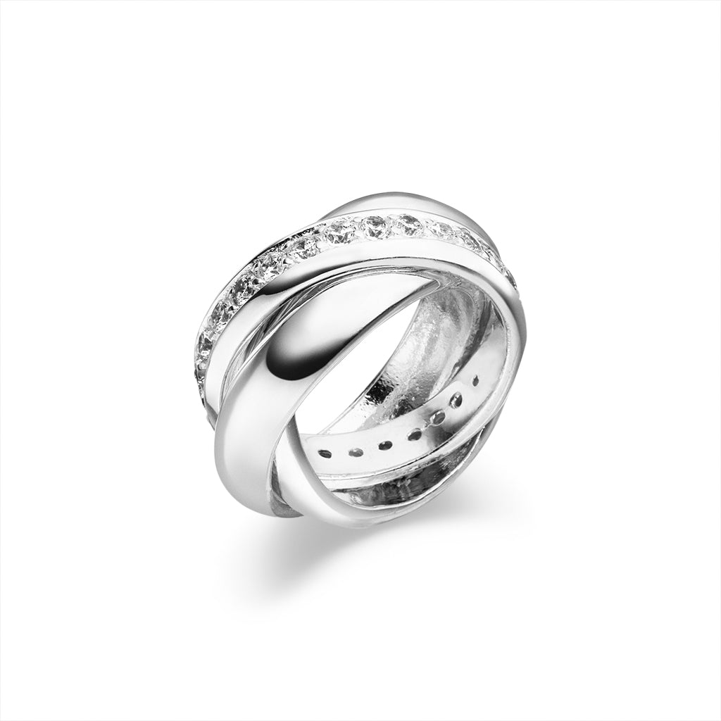 Silber Ring "Kleiner Dreier" Zirkonia (Sterling Silber 925)