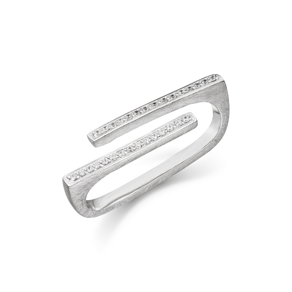 Silber Ring "Parallel" (Sterling Silber 925) 2-Finger-Ring