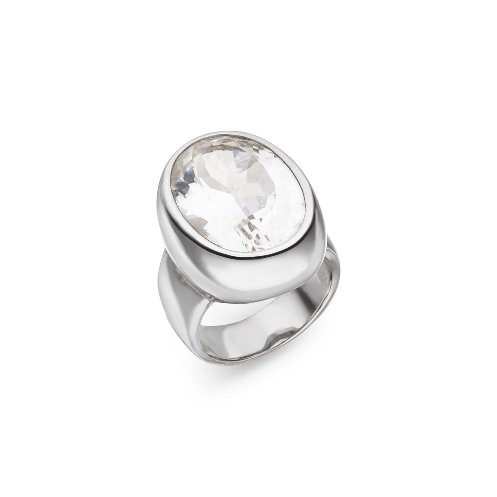 Bergkristall Ring "Oval" (Sterling Silber 925)