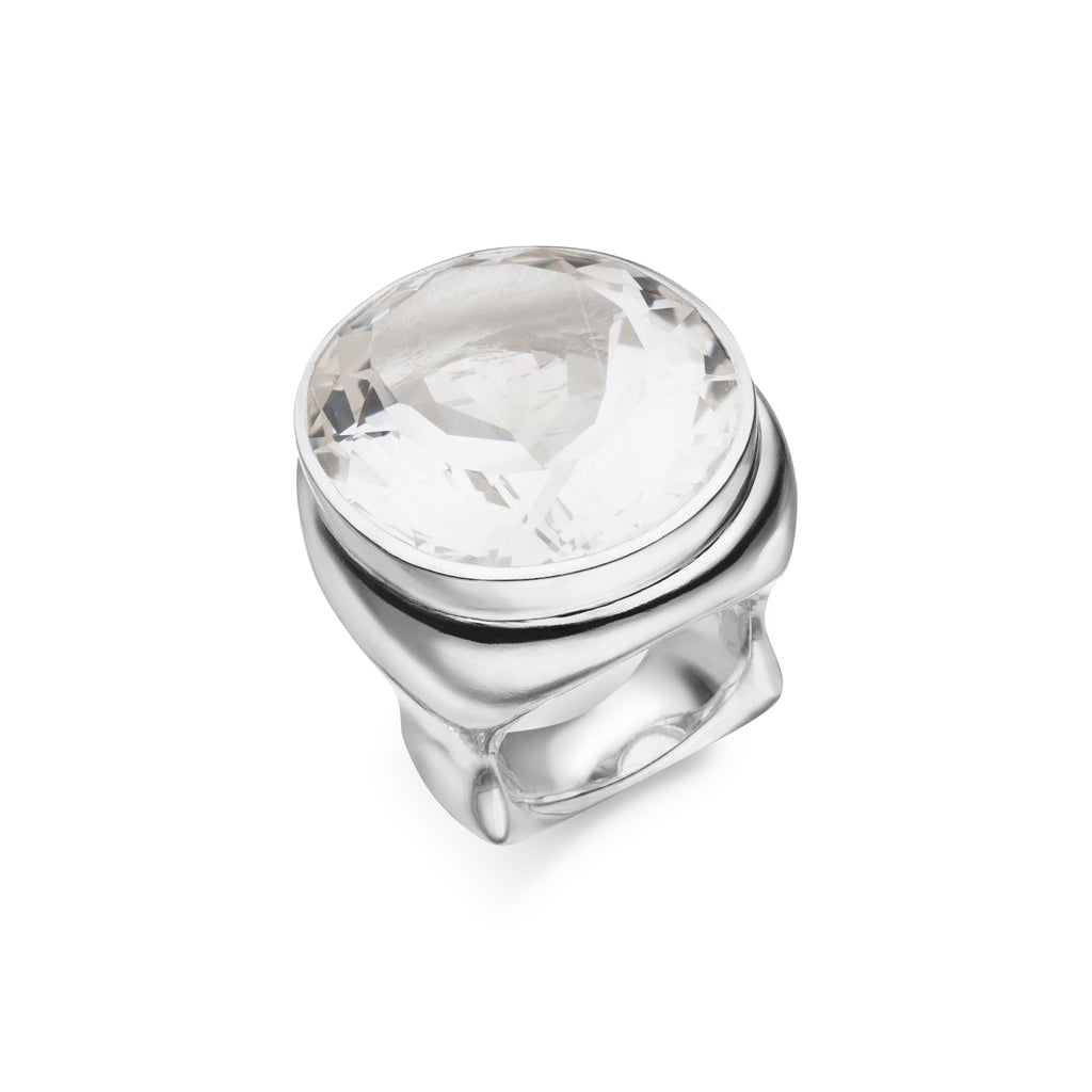 Bergkristall Ring "Heavy" 32x26 mm (Sterling Silber 925)