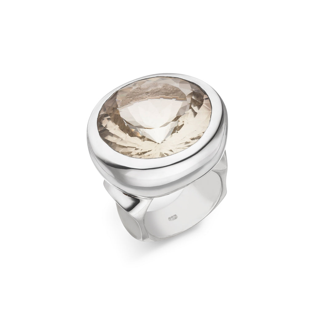 Citrin Ring "Round" 26 mm (Sterling Silber 925)