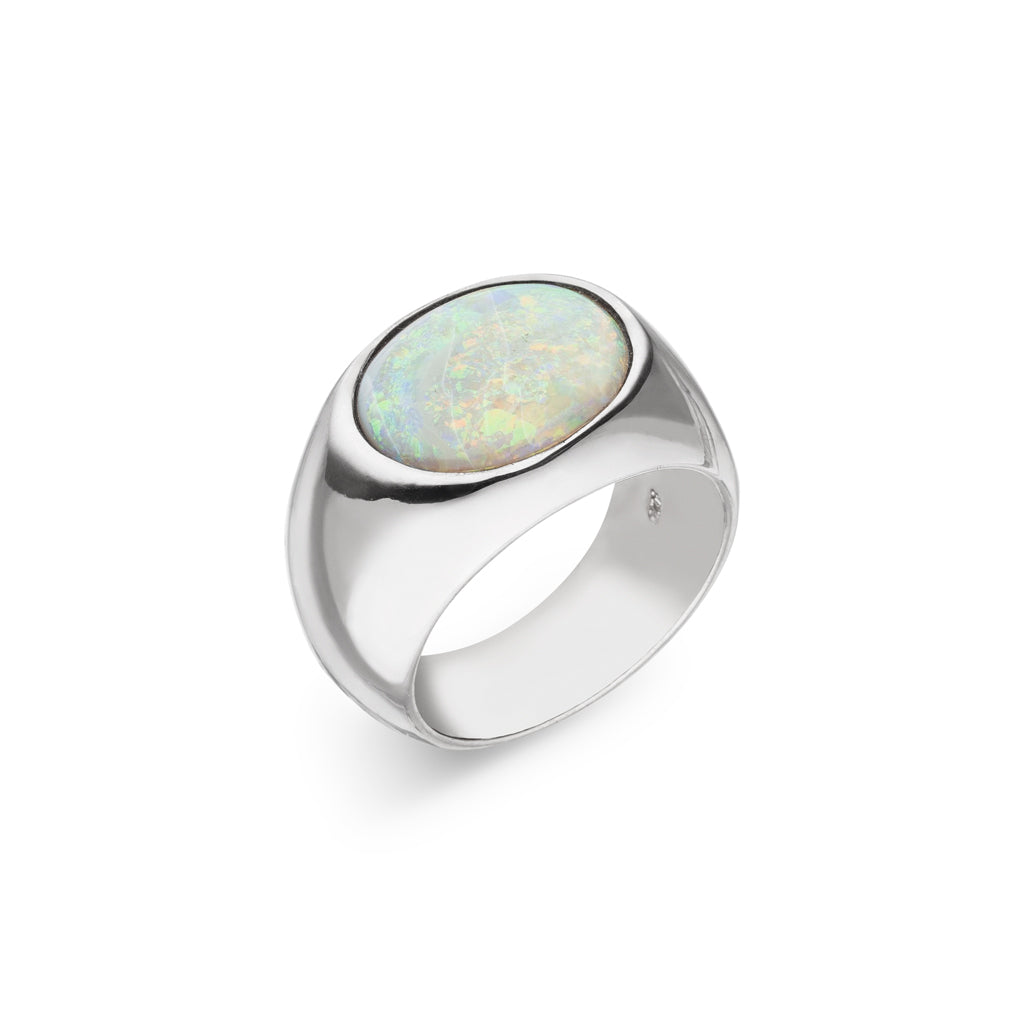 Opal Ring 16x13 mm (Sterling Silber 925)