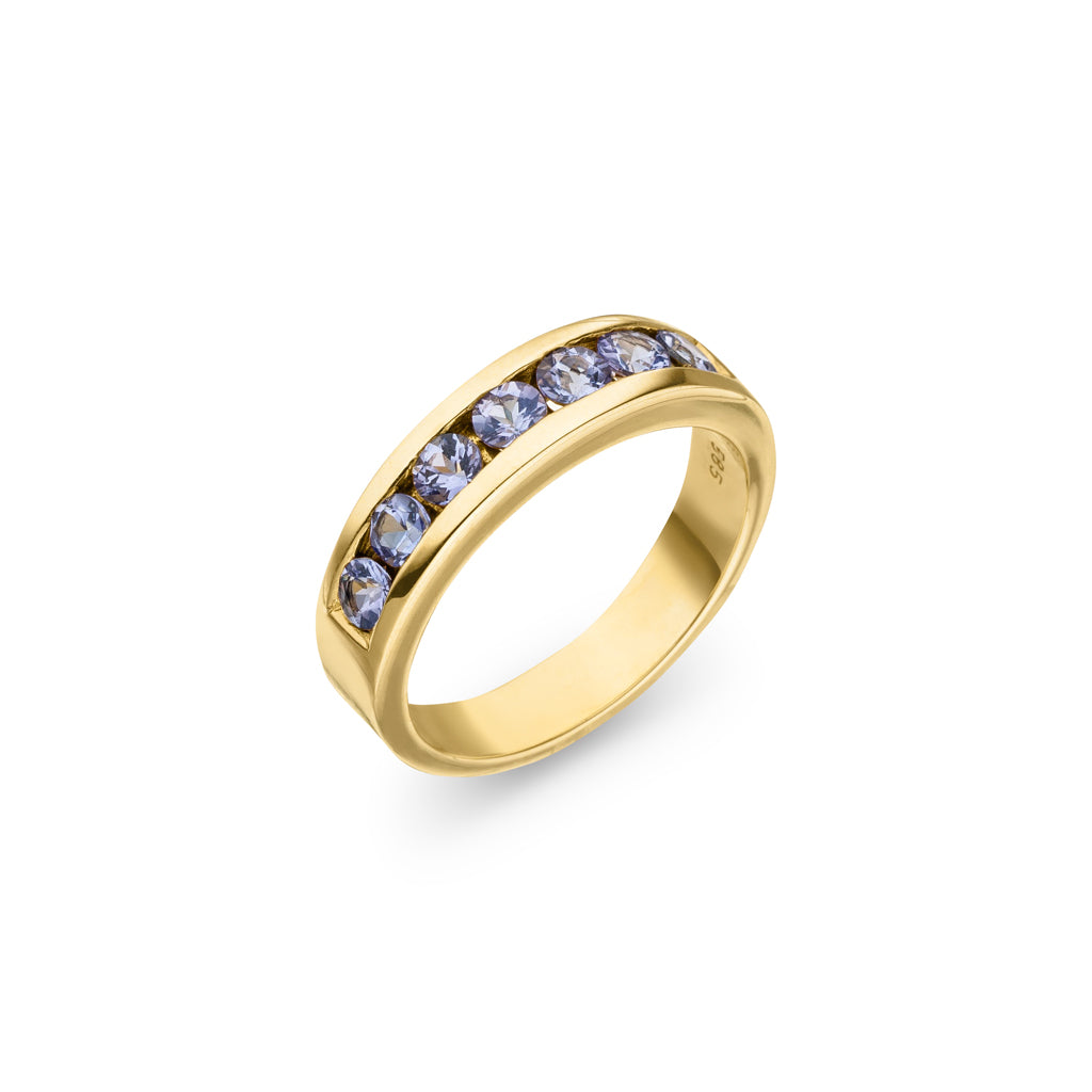Tansanit Ring "Channel" 1,54 ct. (Gelbgold 585)