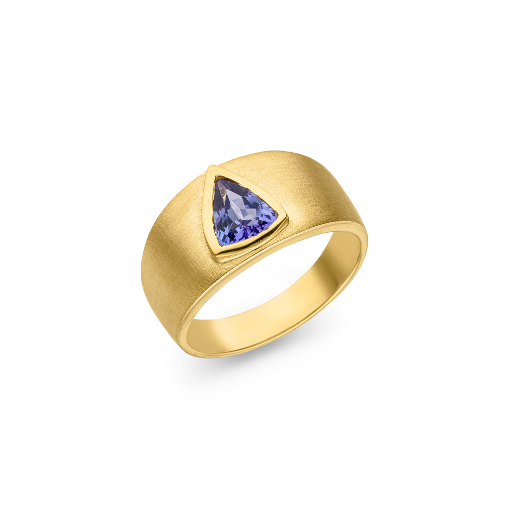 Tansanit Ring "Triangle" 1,54 ct. (Gelbgold 750)