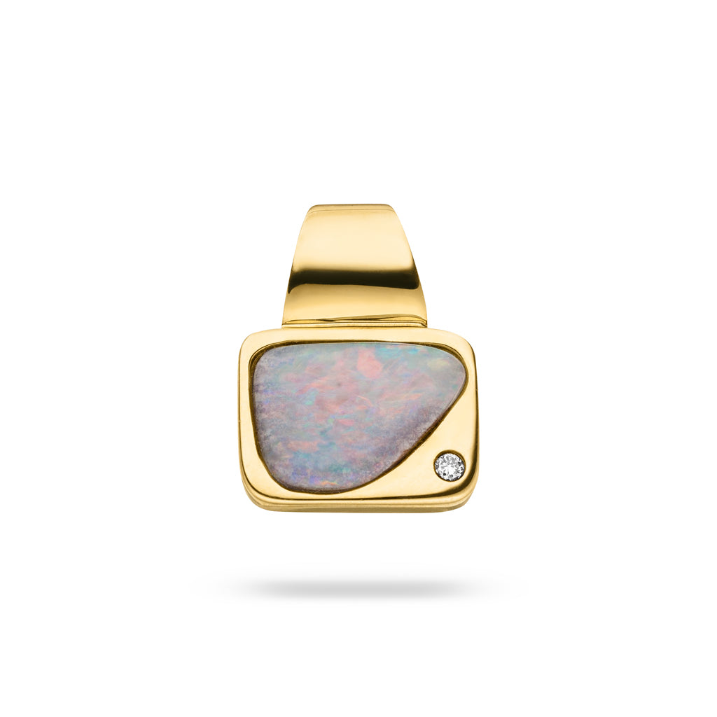 Opal Anhänger 2,5 ct. mit Diamant (Gelbgold 585)