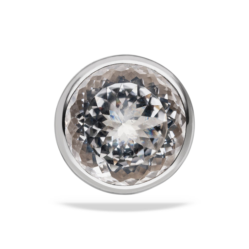 Bergkristall Anhänger "Round" 40 mm (Sterling Silber 925)
