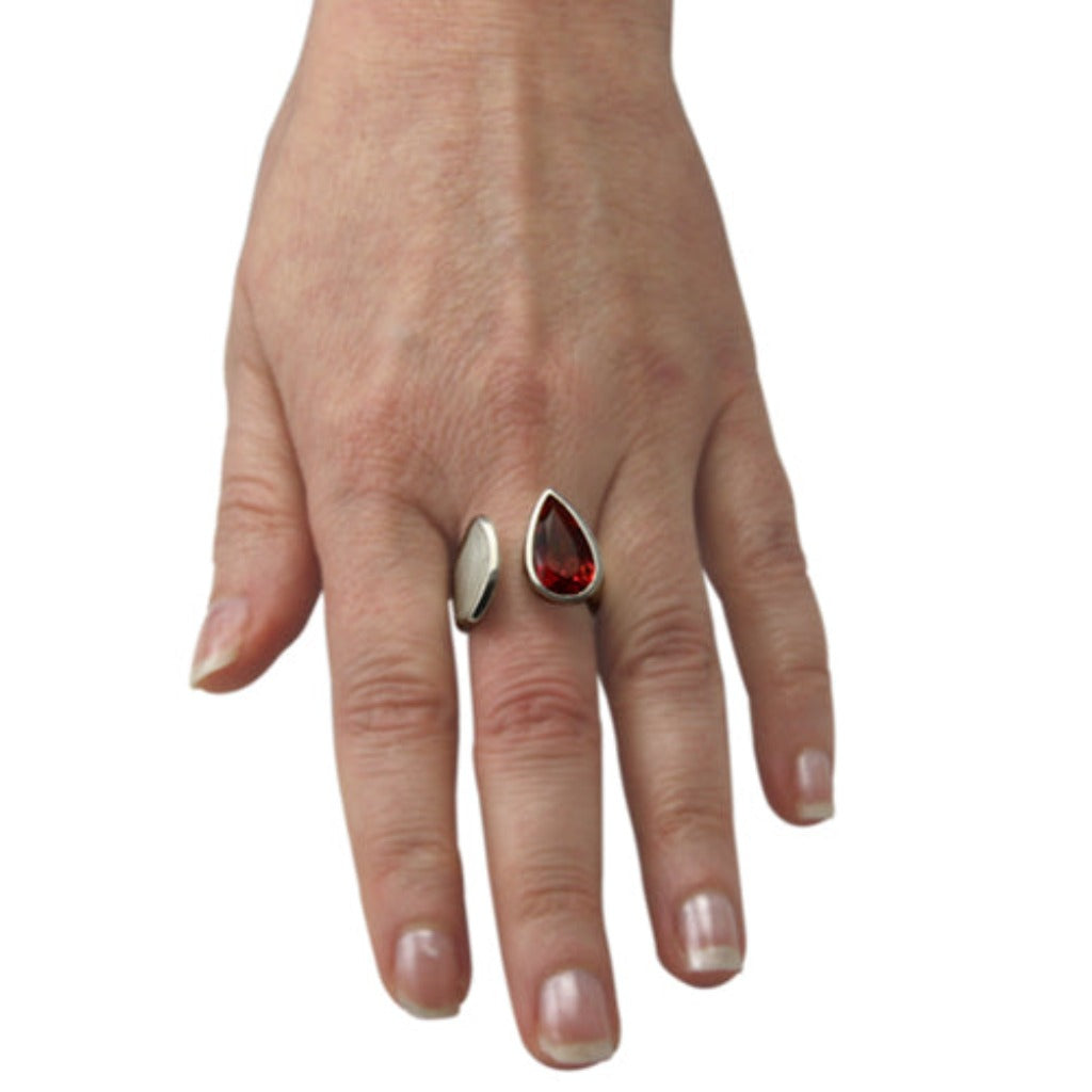 roter Turmalin Ring 17x10 mm (Sterling Silber 925)