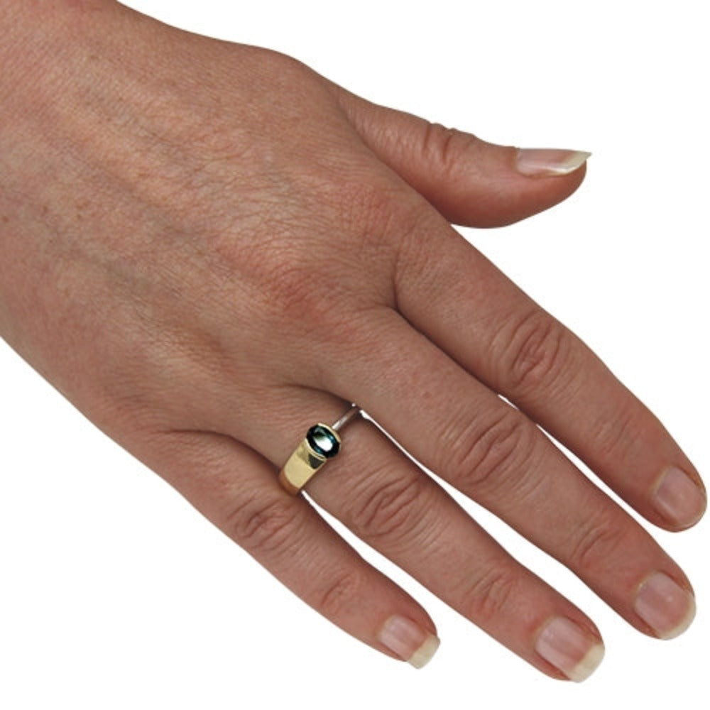 Gold Ring mit natürlichem Alexandrit 7,24 x 5 mm (Gelbgold 750) mit intensivem Farbwechsel