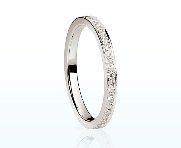 Memory Ring Platin (PT950) 2 mm mit Diamant Brillanten 0,46 ct.