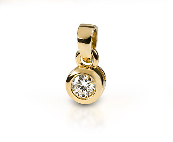 Solitär-Anhänger mit Diamant 0,08 ct.  – 750er Gelbgold
