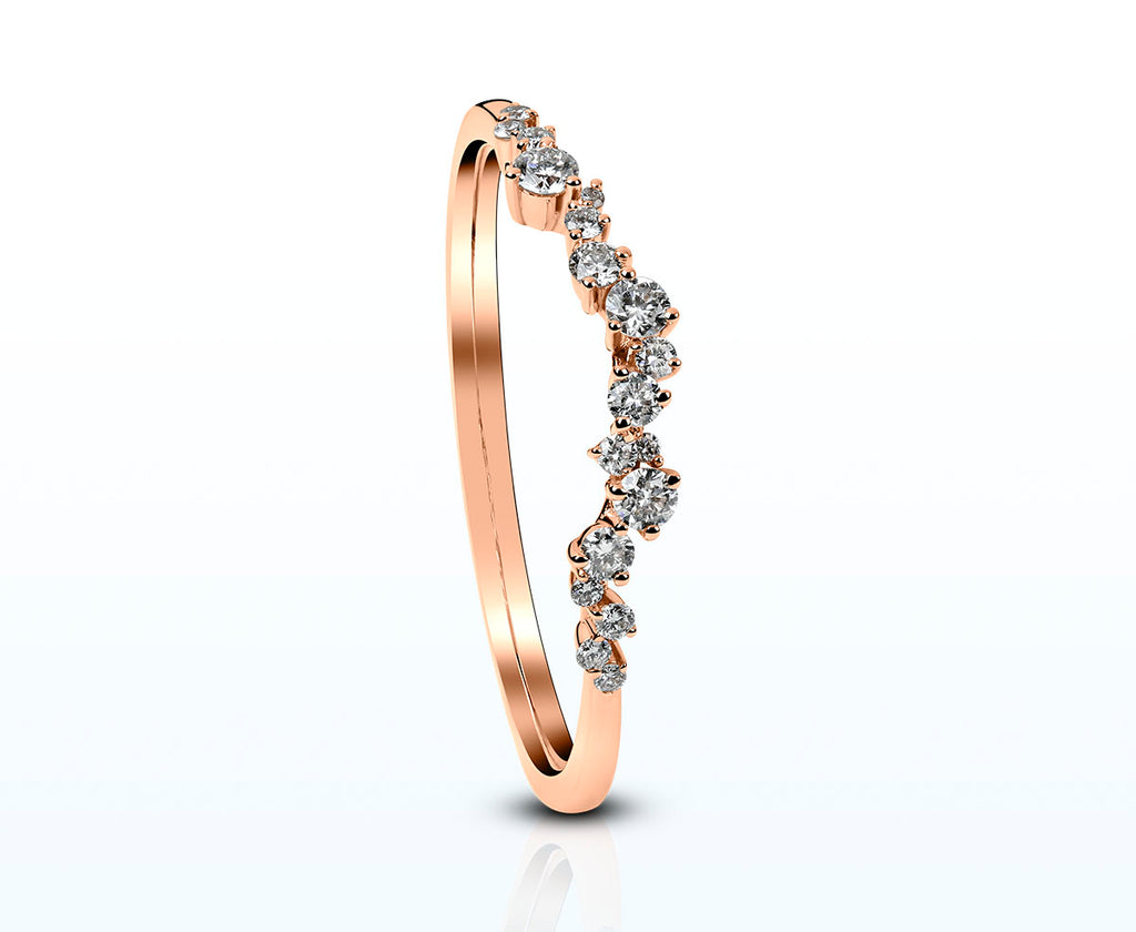 Ring-Duo mit Diamanten (Rosegold 750)