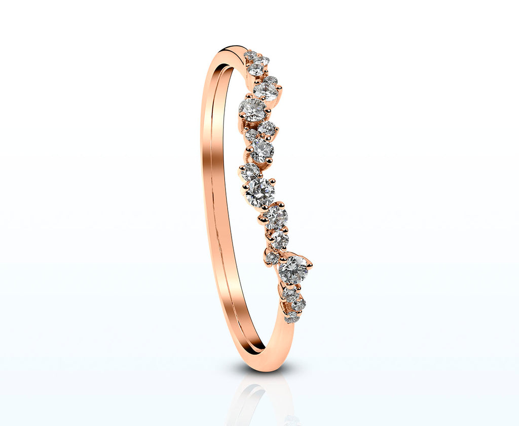 Ring-Duo mit Diamanten (Rosegold 750)
