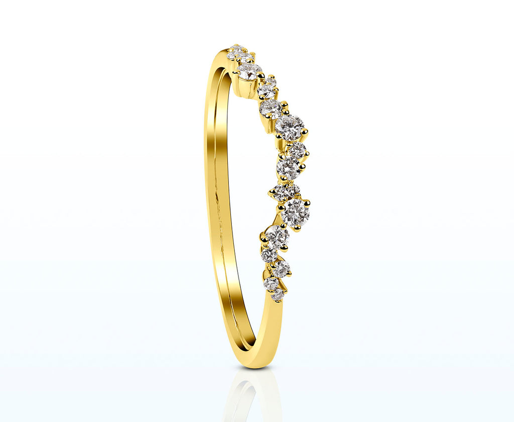 Ring-Duo - Mandarin Granat mit Diamanten (Gelbgold 750)