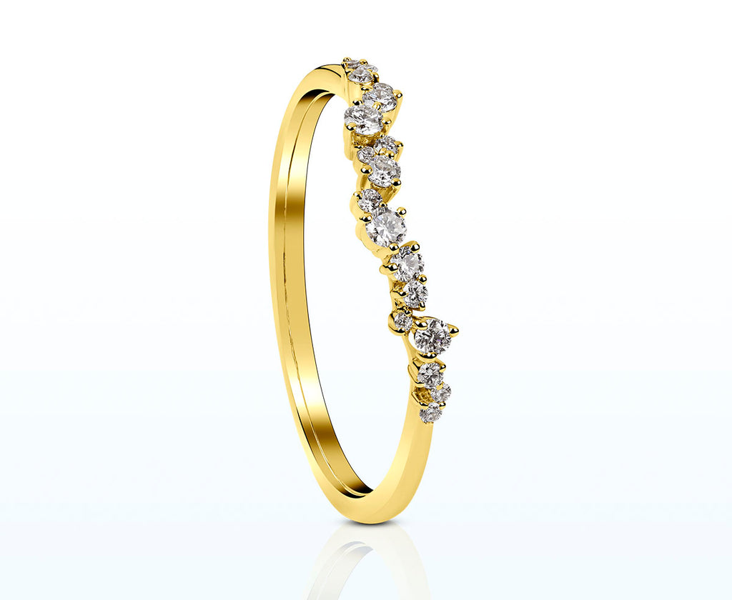 Ring-Duo - Mandarin Granat mit Diamanten (Gelbgold 750)