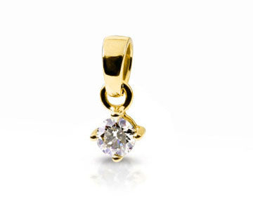 Solitär-Anhänger mit Diamant 0,14 ct.  – 750er Gelbgold