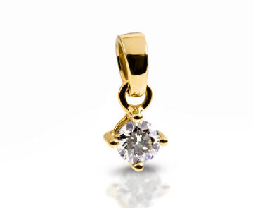 Solitär-Anhänger mit Diamant 0,23 ct.  – 750er Gelbgold