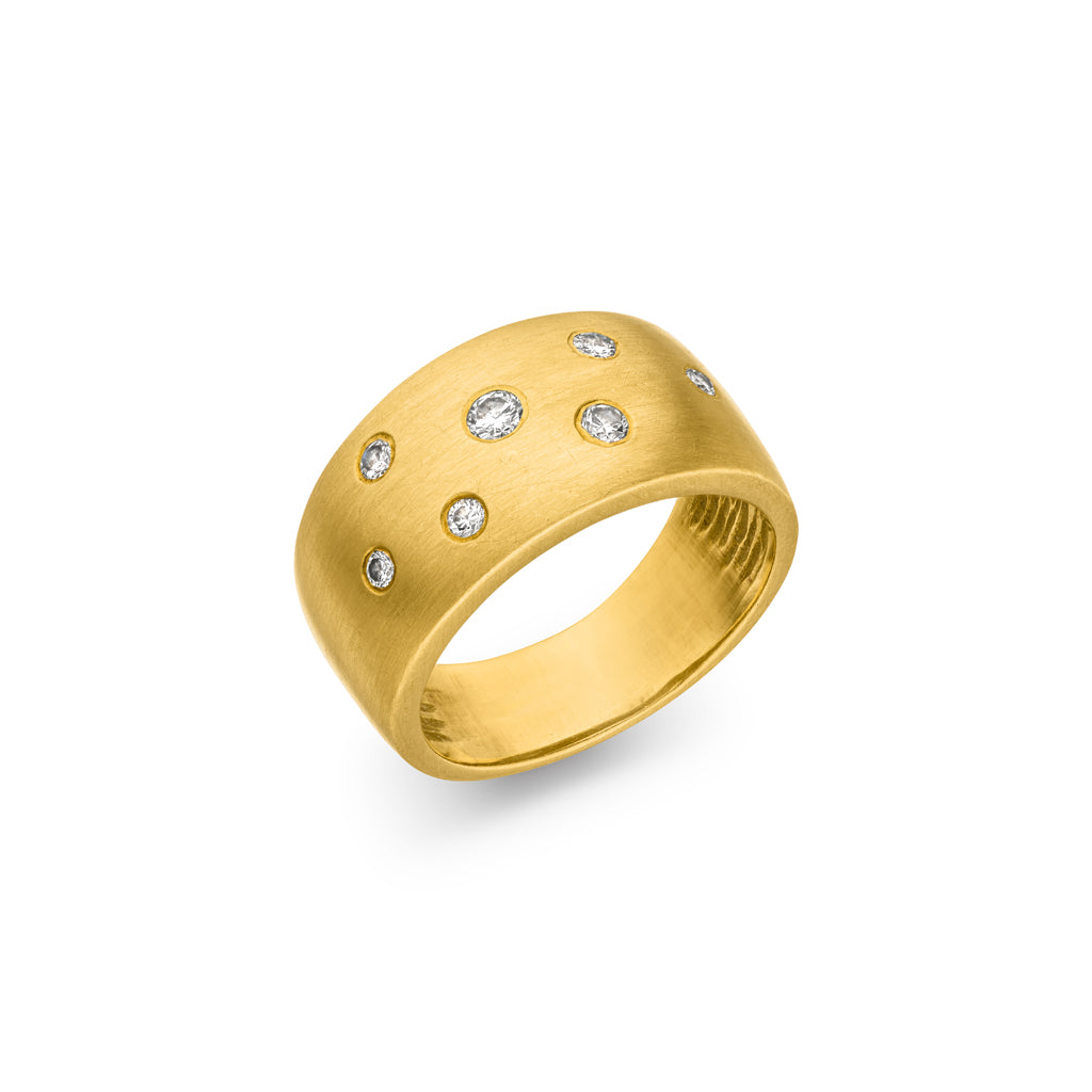 Goldring mit 7 Diamanten (Gelbgold 750)