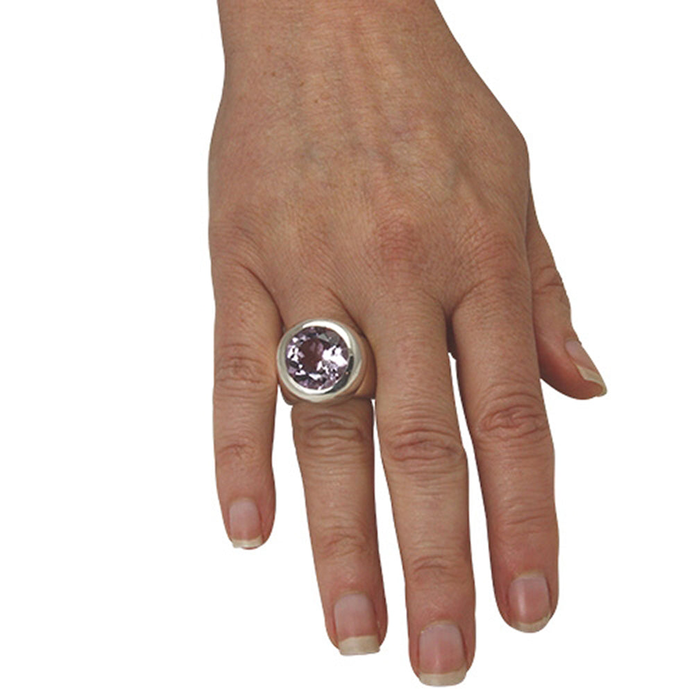 Amethyst Ring "Round" 16 mm (Sterling Silber 925)