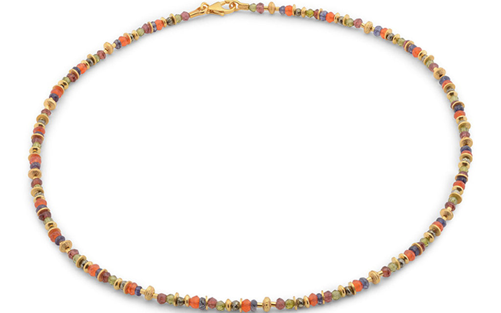 Edelstein Kette "Colorful" (Sterlingsilber 925 vergoldet)