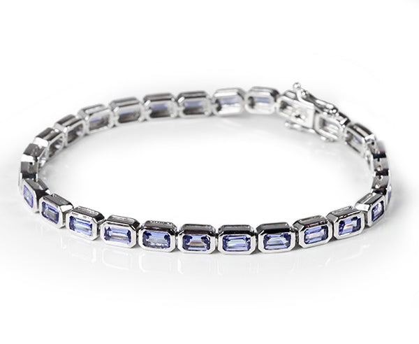 Tansanit Armband 5x3 mm  (Sterling Silber 925)