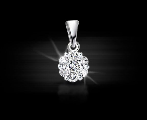 Anhänger ROUND mit Brillanten (Weißgold 750)