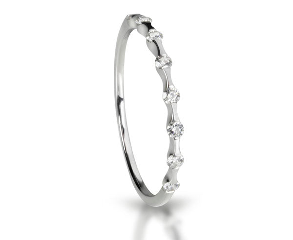 Goldring mit 8 Diamant Brillanten (Weißgold 750)