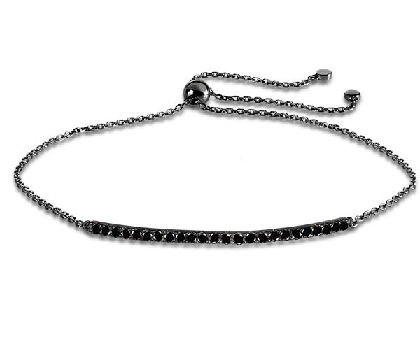 Armband mit schwarzen Brillanten, geschwärztes Weißgold (750)