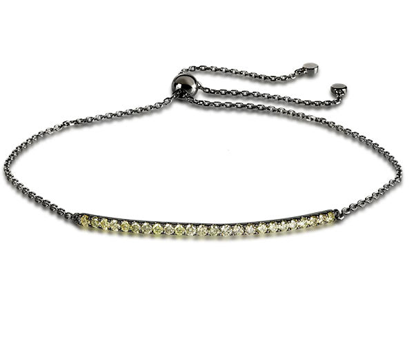 Armband mit gelben Brillanten, geschwärztes Weißgold (750)