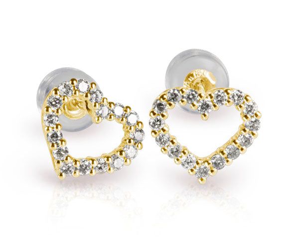 Diamant HERZ Ohrstecker 0,25 ct. Brillanten (Gelbgold 750)