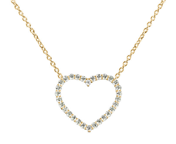 Diamant-Collier mit Anhänger HERZ – 0,50 Karat, 750er Gelbgold