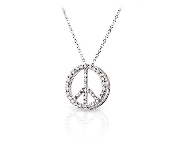 Collier mit Brillanten PEACE (Weißgold 750)