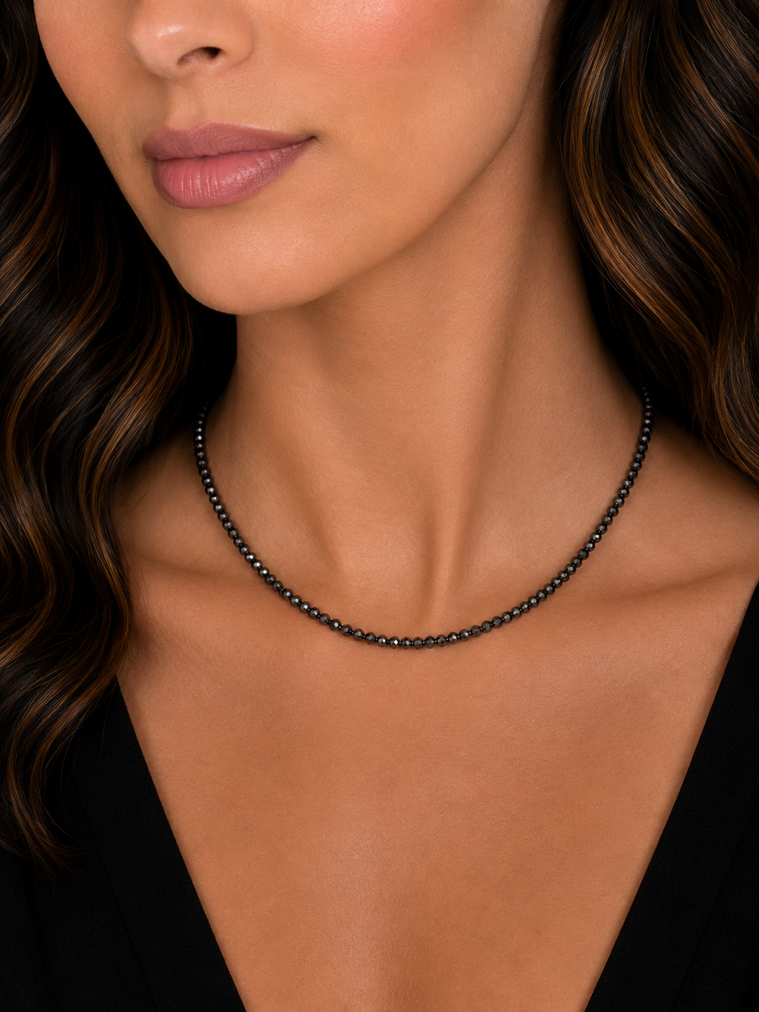 Schwarze Diamanten Kette 21,6 Karat (Gelbgold 750) – Skielka Designschmuck