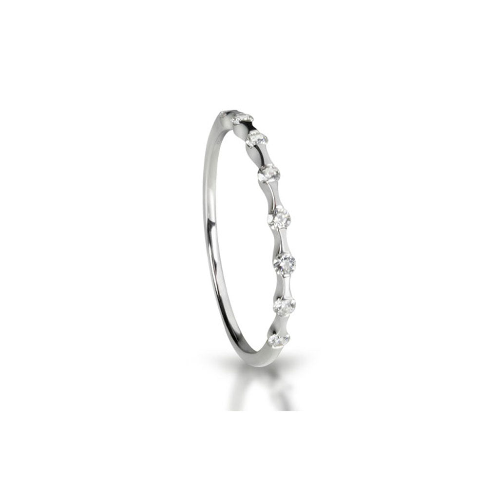 Goldring mit 8 Diamant Brillanten (Weißgold 750)