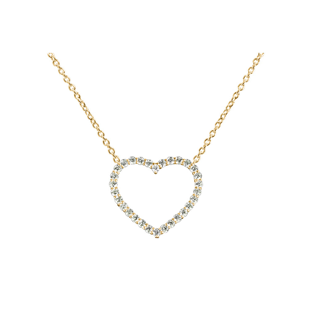 Diamant-Collier mit Anhänger HERZ – 0,50 Karat, 750er Gelbgold