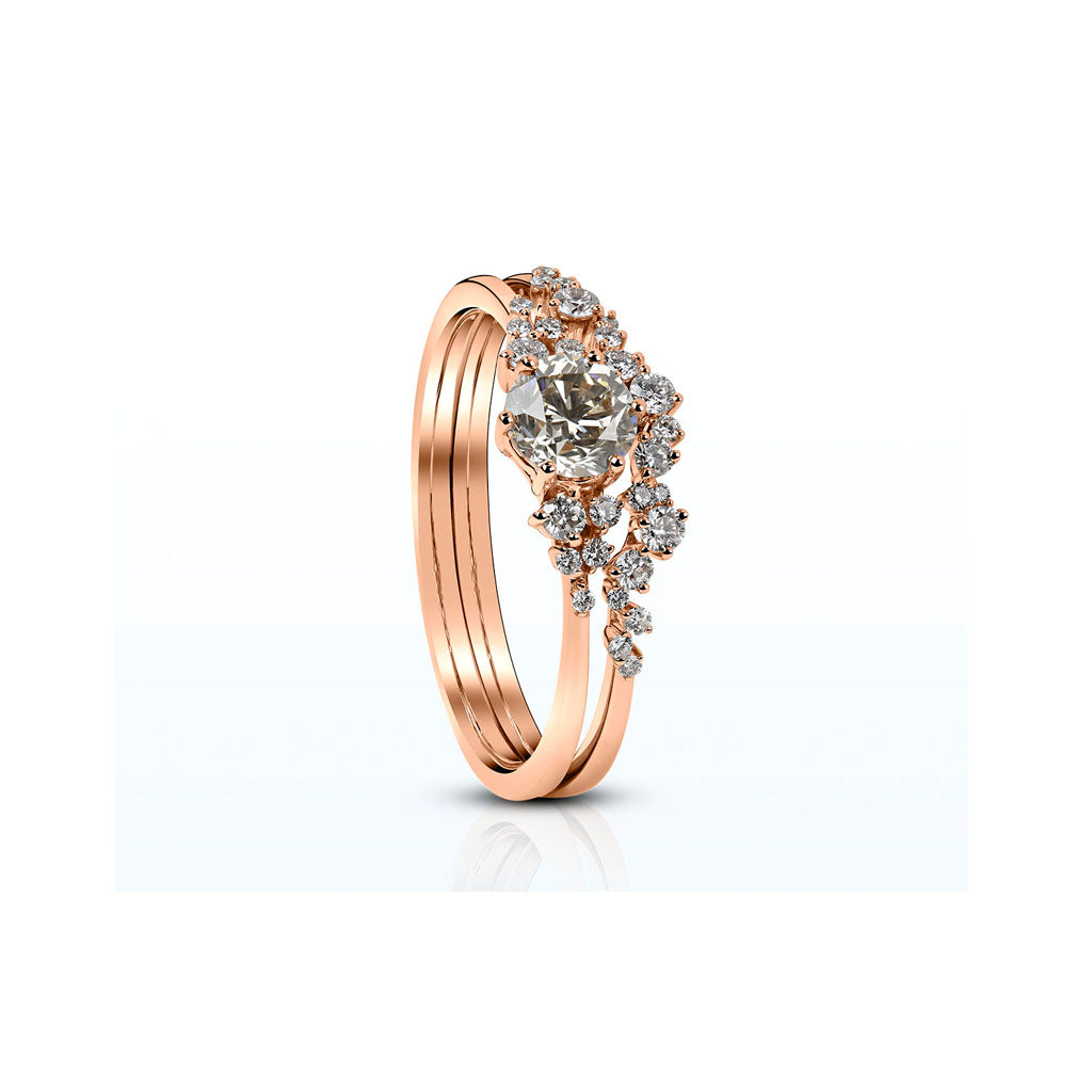 Ring-Duo mit Diamanten (Rosegold 750)