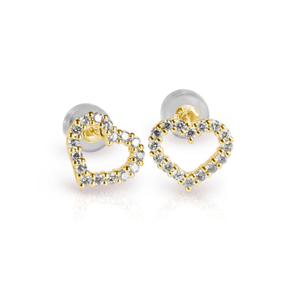 Diamant HERZ Ohrstecker 0,25 ct. Brillanten (Gelbgold 750)