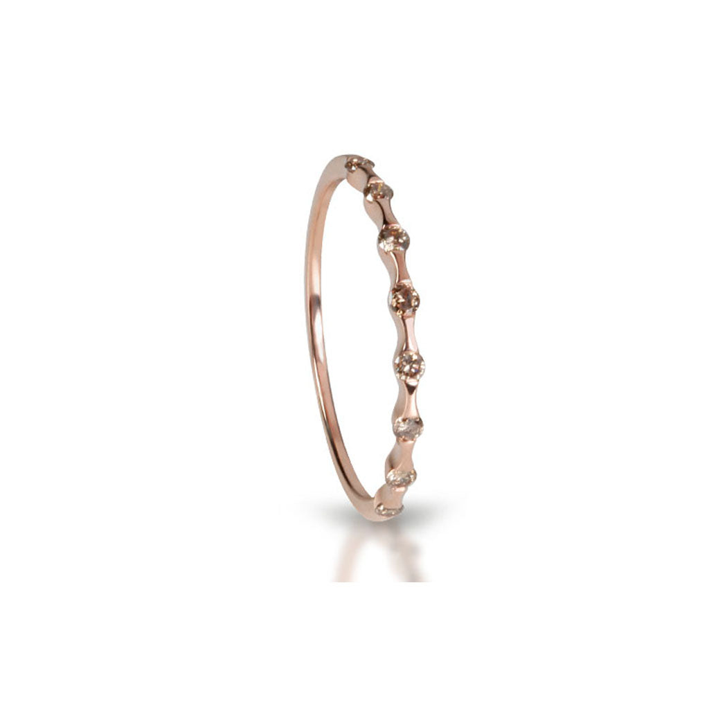 Goldring mit 8 Champagner Diamant Brillanten (Rosegold 750)