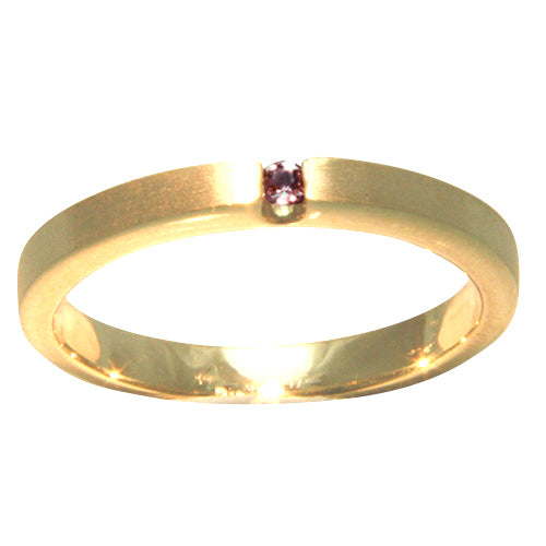 Gold Ring mit natürlichem Alexandrit 2,0 mm (Gelbgold 585) und intensivem Farbwechsel