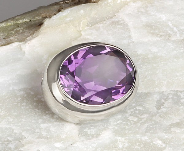 Bajonett Wechselschließe - Amethyst 19x15 mm (Sterlingsilber 925)