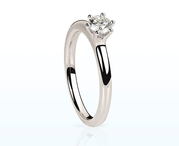 Ring Platin (PT950) mit Diamant Brillant 6 Krappen 0,40 ct.