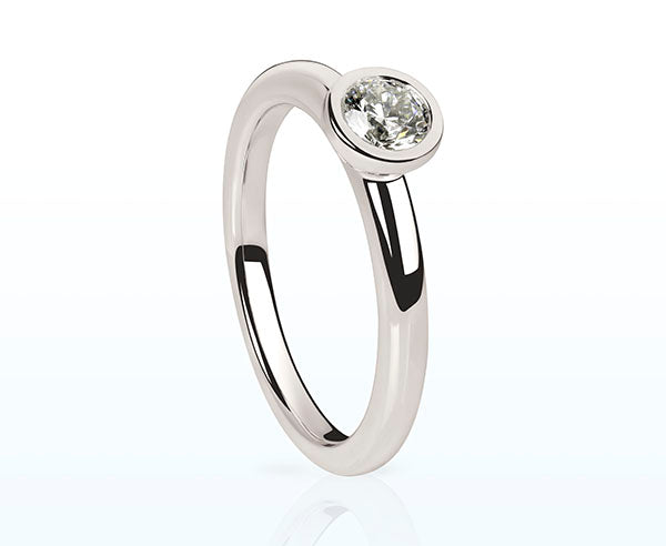 Ring Platin (PT950) mit Diamant Brillant in Zarge 0,40 ct.