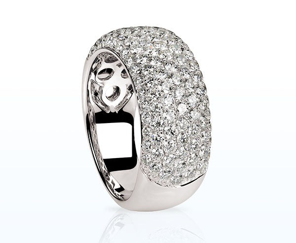 Ring Platin (PT950) mit Diamant Brillanten 7-reihig 9 mm 2,0 ct.