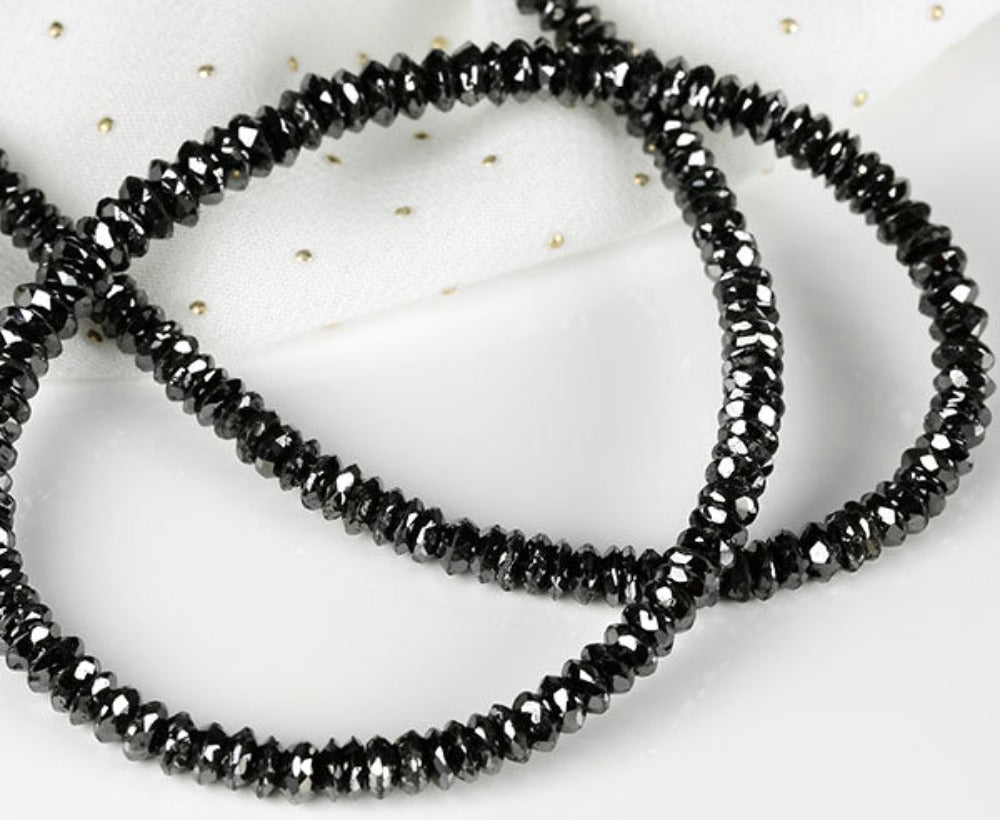Schwarze Diamanten Kette 56,25 Karat (Gelbgold 585) – Skielka Designschmuck