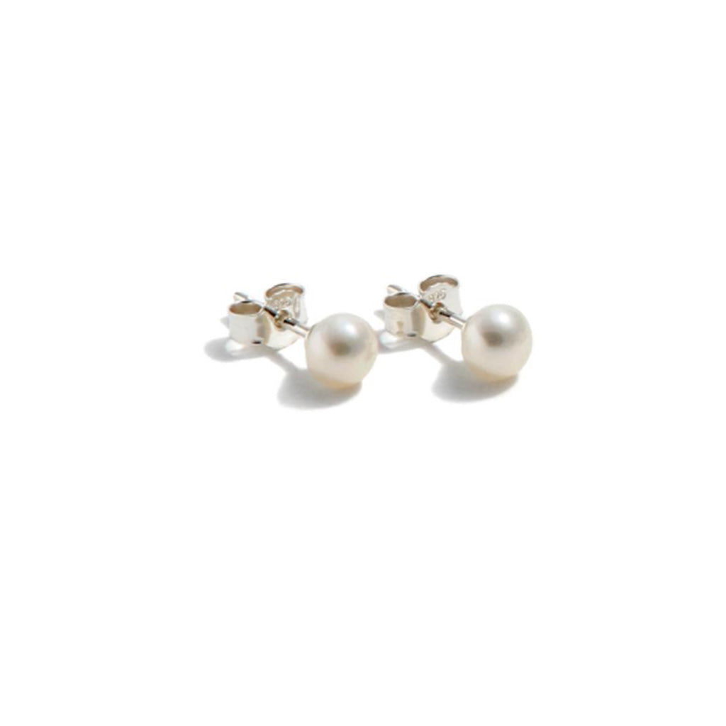 weiße Perlen Ohrstecker AAAA Spitzenqualität Naturweiß (Sterling Silber 925)