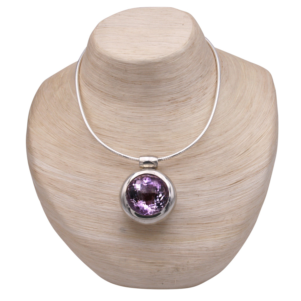 Amethyst Anhänger "Checkerboard" 28 mm (Sterling Silber 925)