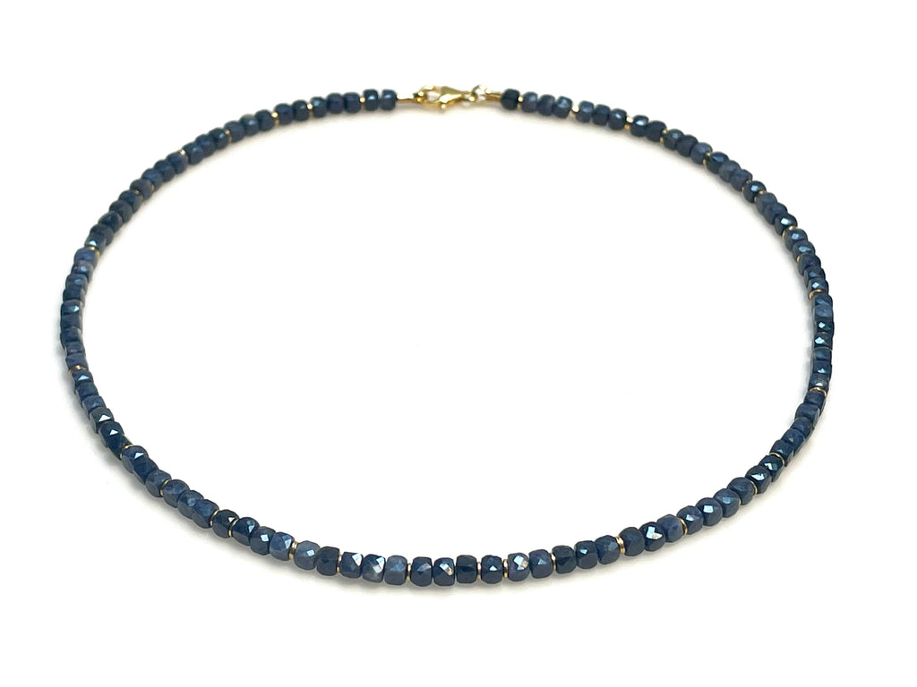 Saphir Kette "Royal Blue" (Sterling Silber 925 vergoldet)