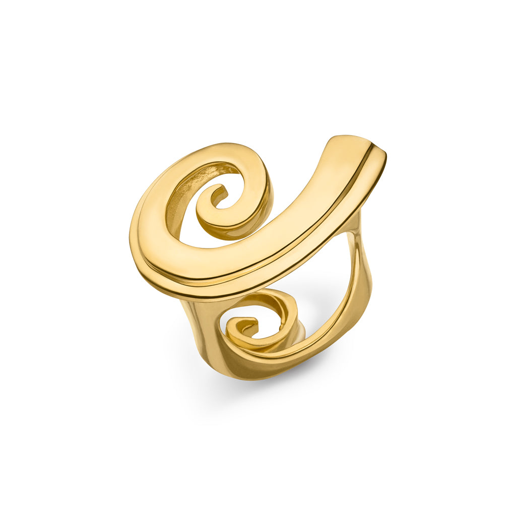 Silber Ring "Spirale" (Sterling Silber 925 vergoldet) große Variante