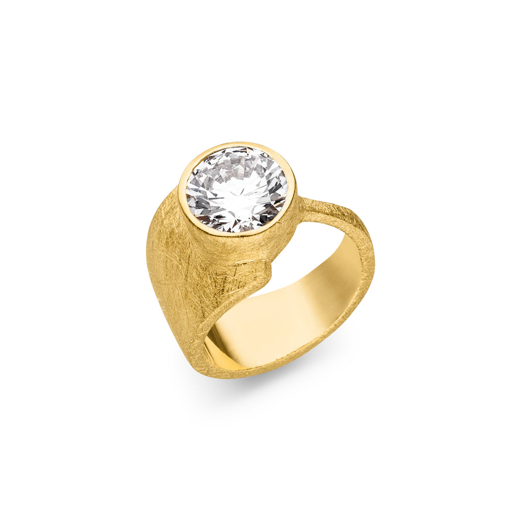 Silber Ring "BreitSchmal" (Sterling Silber 925 vergoldet)