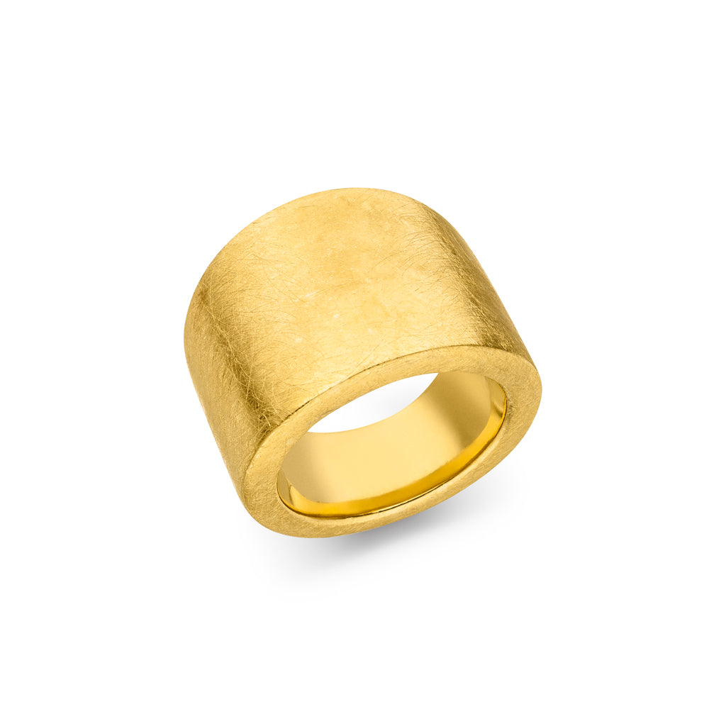 Silber Ring "Verlauf" 20 mm (Sterlingsilber 925 vergoldet)